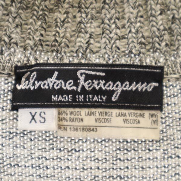 サルヴァトーレフェラガモ ウールブレンド 長袖 ニットジャケット XS グレー Salvatore Ferragamo ブルゾン カーディガン レディース_7