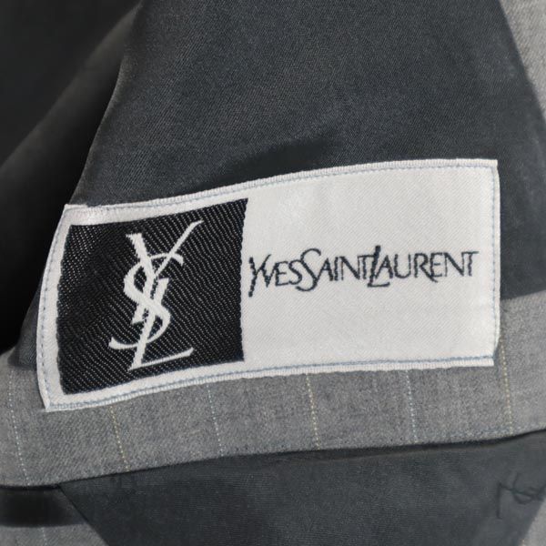 イヴサンローラン ストライプ テーラードジャケット グレー系 YVES SAINT LAURENT ベストライナー付 ２点セット メンズ_8