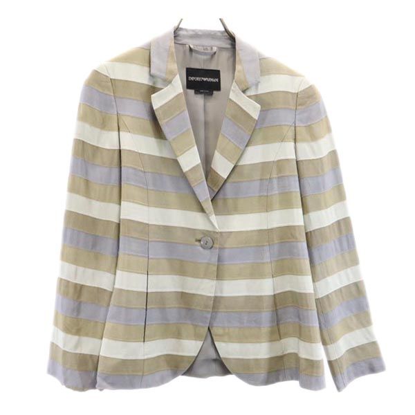 エンポリオアルマーニ ボーダー柄 テーラードジャケット 42 Emporio Armani レディース