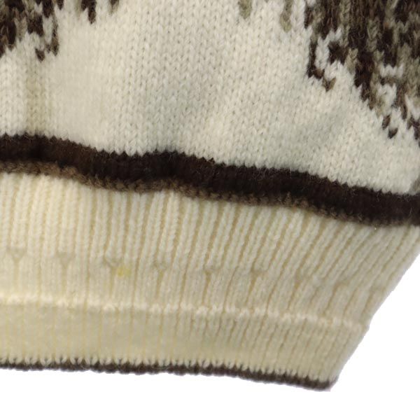 スノーピーク ウール100％ アウトドア 長袖 ニット 38 ホワイト系 peak セーター メンズ スノーピーク ウール100％ アウトドア 長袖 ニット 38 ホワイト系