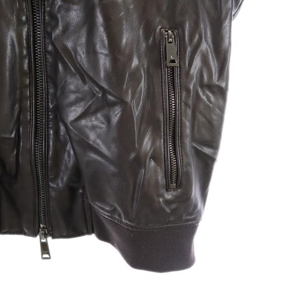 アルマーニジーンズ 裏フェイクファー ジップジャケット 48 ブラック系