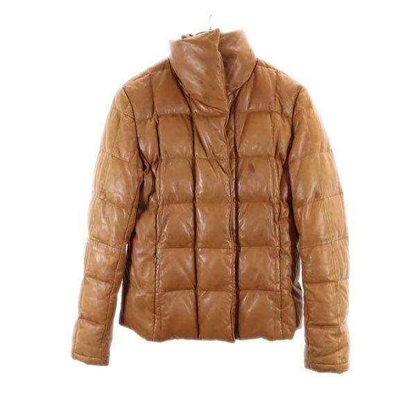アクアスキュータム 羊革 ラムレザー ダウンジャケット 8F ブラウン