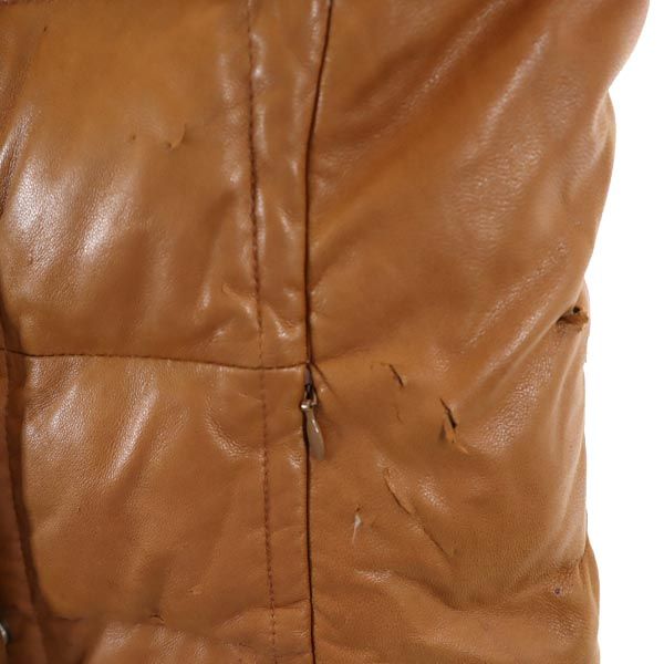 アクアスキュータム 羊革 ラムレザー ダウンジャケット 8F ブラウン