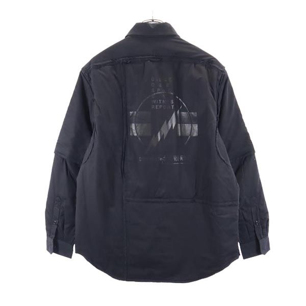 未使用 ディーゼル 2WAY バックプリント シャツ ジャケット S ブラック系 DIESEL メンズ_1