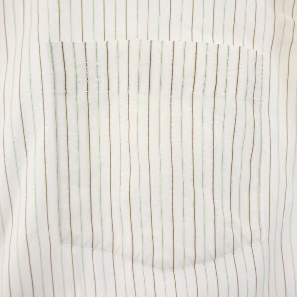 セリーヌ ストライプ 長袖 シャツ ホワイト系 CELINE ロゴ刺繍 メンズ