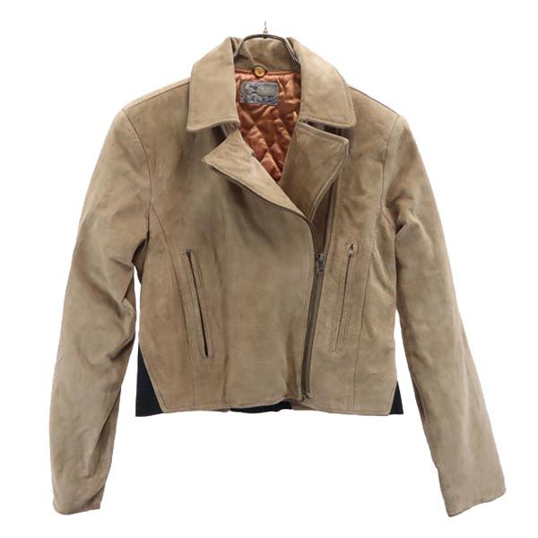 ケンゾー 中綿 豚革 レザージャケット F ベージュ KENZO 本皮 レディース