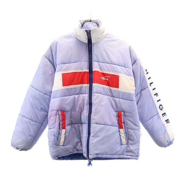 トミーヒルフィガー 90s オールド 中綿ジャケット XL ブルー×白×赤 TOMMY HILFIGER メンズ