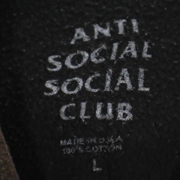 アンチソーシャルソーシャルクラブ USA製 バックプリント 長袖 スウェットパーカー L ブラック系 ANTI SOCIAL SOCIAL CLUB ロゴ メンズ