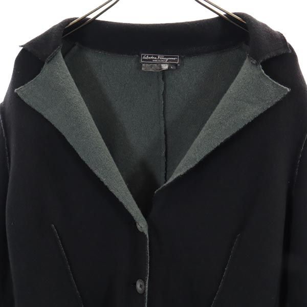 Salvatore Ferragamo - サルヴァトーレフェラガモ イタリア製 ウールブレンド 長袖 テーラードジャケット L ブラック系 Salvatore Ferragamo レディース サルヴァトーレフェラガモ イタリア製 ウールブレンド 長袖 テーラード