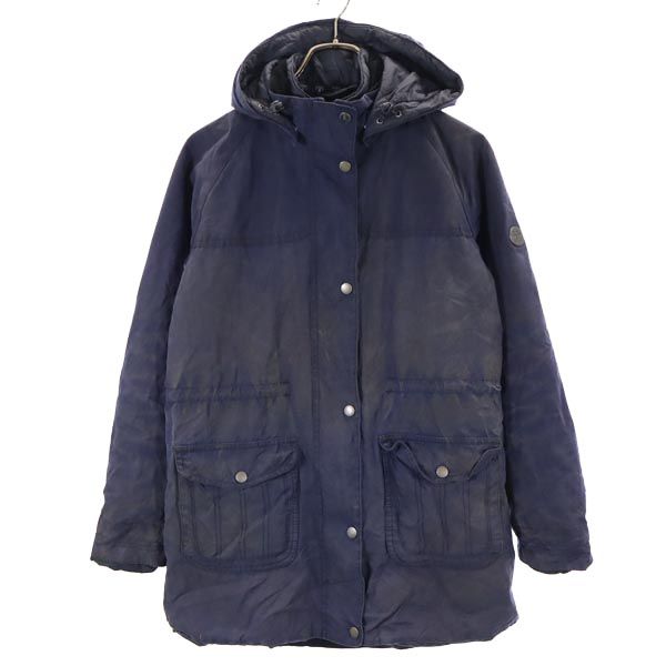バブアー 中綿 ワックスドコットン コート US 6(UK10) ネイビー Barbour フード レディース