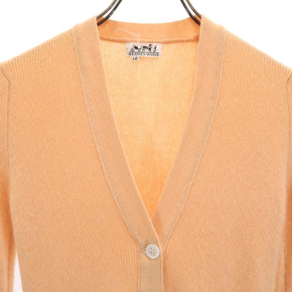 エルメス 長袖 シルクニット カーディガン 40 オレンジ系 HERMES レディース エルメス 長袖 シルクニット カーディガン 40 オレンジ系 HERMES