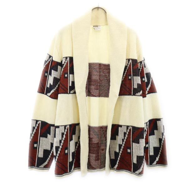 モンゴメリーワード 70s ヴィンテージ 長袖 ショールカラー ニット カーディガン M ホワイト系 MONTGOMERY WARD ボタンレス メンズの通販は 5,502円