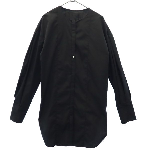 セン 長袖 ノーカラーシャツ M ブラック Cen. レディース
