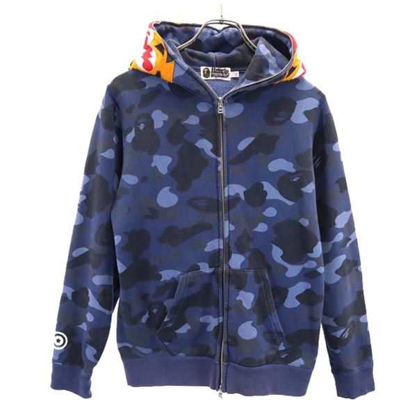 アベイシングエイプ ジップパーカー XS ブルー系 A BATHING APE メンズ