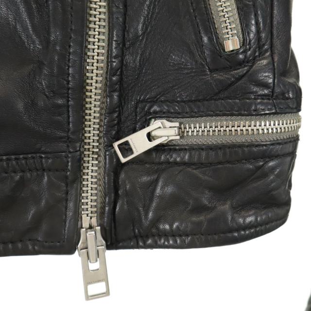 オールセインツ 羊革 レザー ダブルライダースジャケット 34 ブラック