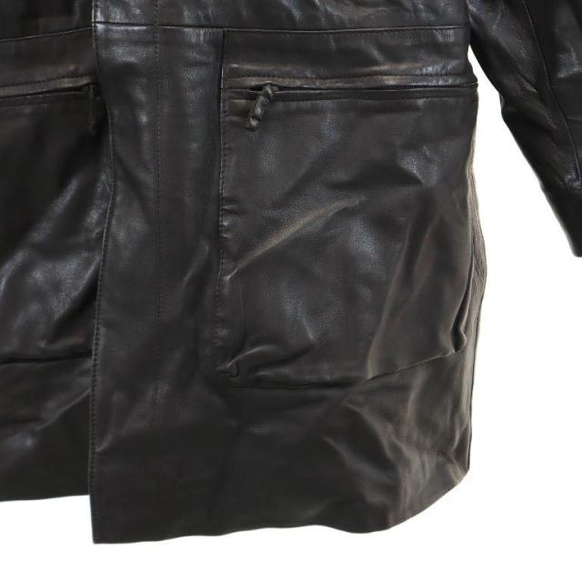 Burberryレザーコートブラック ロング レザー キャッスルフォード トレンチコート (ブラック