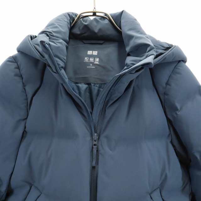 ユニクロ シームレス ダウンジャケット S ブルー UNIQLO フード レディースの通販は