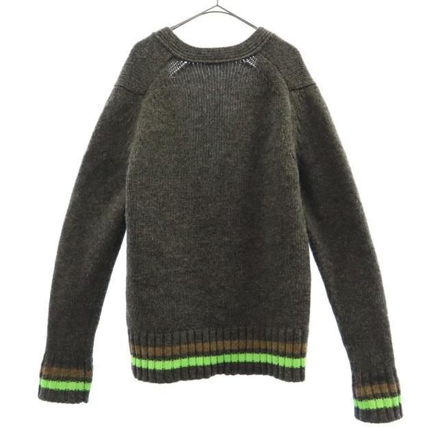 カラービーコン 日本製 ライン 長袖 ウール ニット カーディガン 2