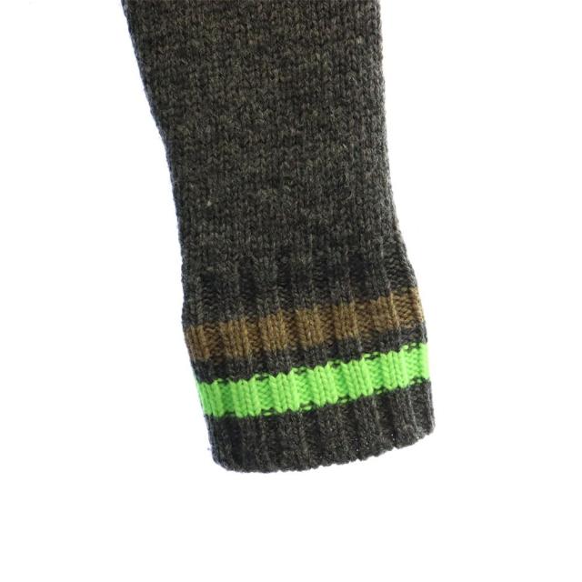 カラービーコン 日本製 ライン 長袖 ウール ニット カーディガン 2