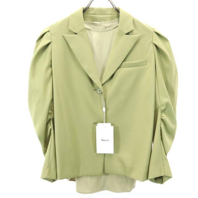 未使用 アメリ 長袖ブラウス付き テーラードジャケット F カーキ AMERI UNDRESSED タグ付き レディース