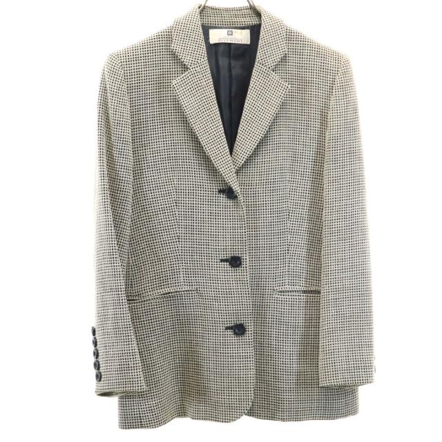 ジバンシィ ウール チェック柄 スカートスーツ 上下 セットアップ 38 グレー系 GIVENCHY レディース ジバンシィ ウール チェック柄 スカートスーツ 上下 セットアップ 38