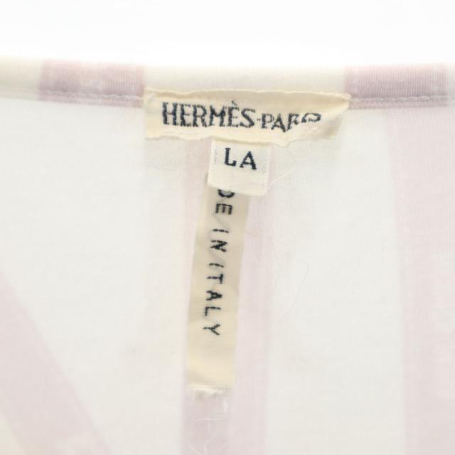 エルメス イタリア製 7分袖 カットソー LA ホワイト系 HERMES レディース