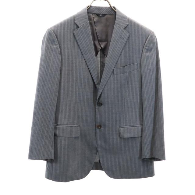 ランバン 日本製 ストライプ柄 ウール テーラードジャケット 93-82-165 R46 グレー LANVIN COLLECTION メンズ