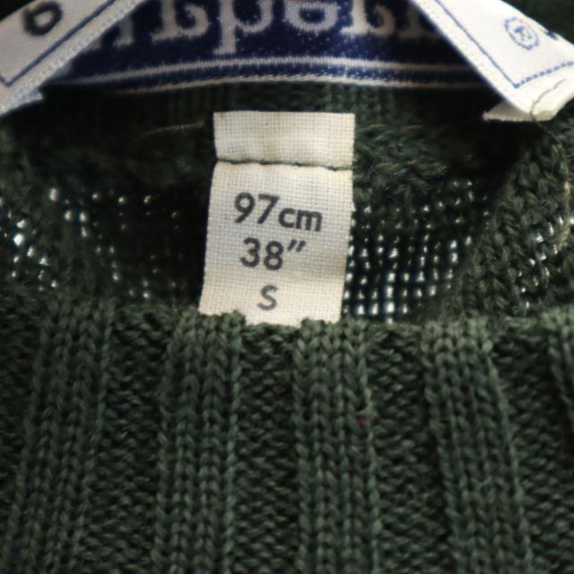 90s 新品 未使用 スコットランド製 BURBERRY マフラ深緑 グリーン バーバリーズ 90s イギリス製 オールド コンバットニット 長袖