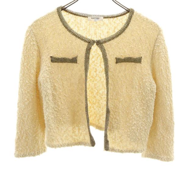 ランバンオンブルー 90s 日本製 長袖 ニット カーディガン 38 アイボリー系 LANVIN en Bleu オールド ヴィンテージ レディースの通販は