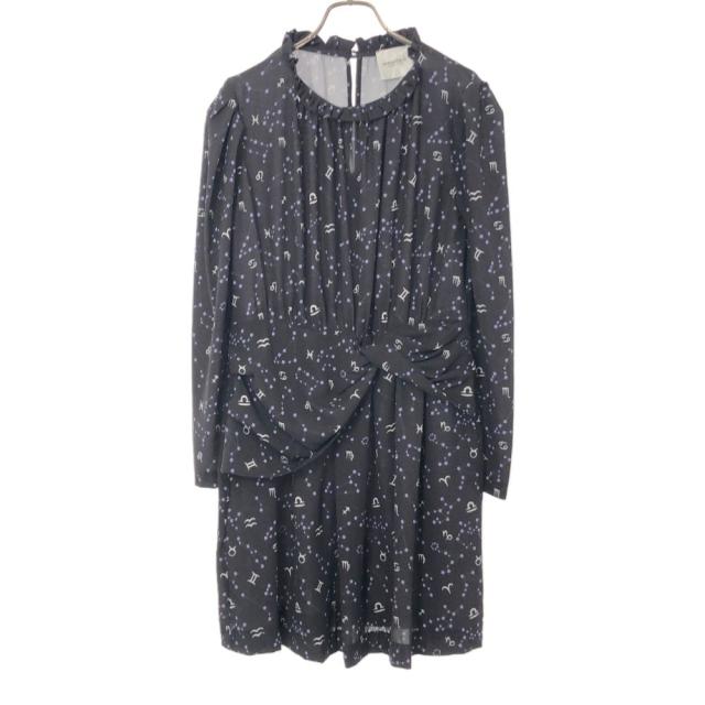 未使用 アンナリタエンネ イタリア製 星 長袖 膝丈ワンピース 9 ブラック系 AnnaRita N レディースの通販は 4,963円