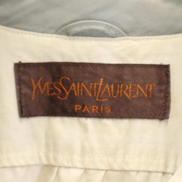 イヴサンローラン 90s オールド コート T9-110 ブルー×アイボリー YVES SAINT LAURENT レディース イヴサンローラン 90s オールド コート T9-110 ブルー×アイボリー YVES SAINT LAURENT レディース