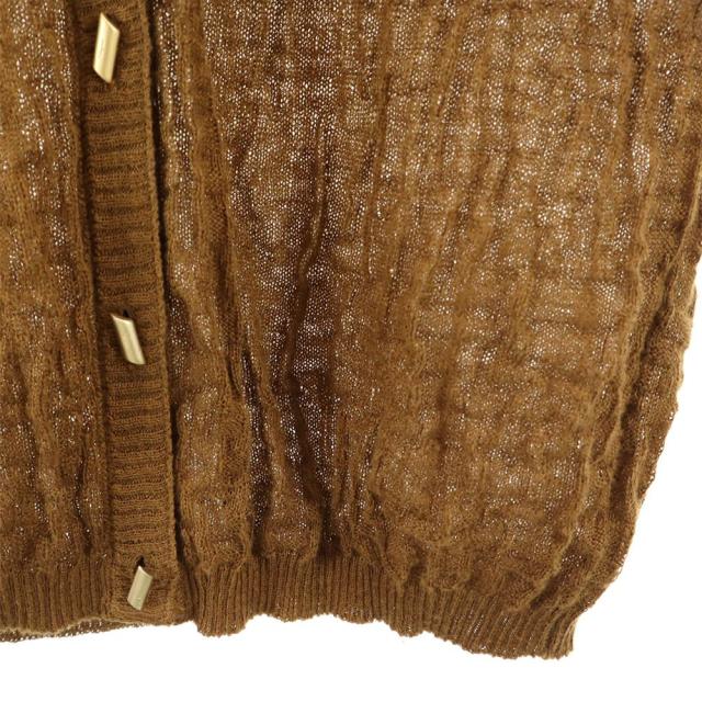 けい サルヴァトーレフェラガモ 長袖 Vネック リネン カーディガン M