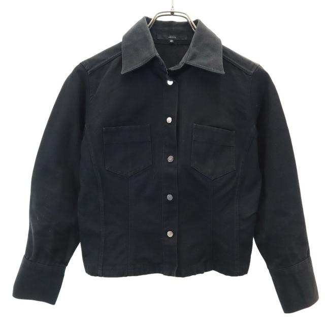 GUCCI グッチ イタリア製 コットンジャケット 38 ブラック レディース