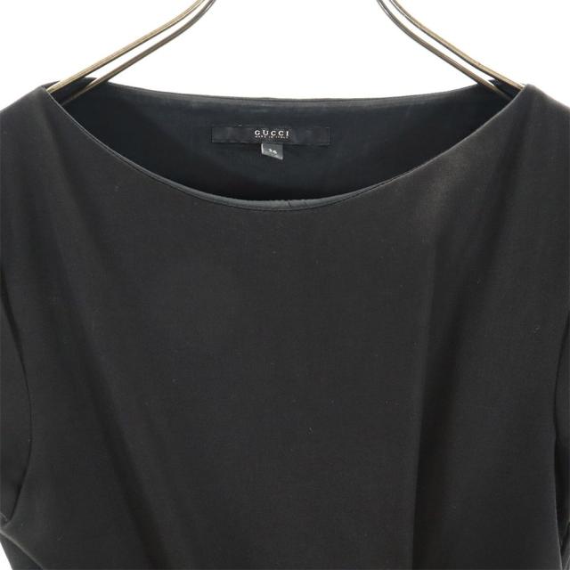 グッチ イタリア製 半袖 膝丈ワンピース 36 ブラック GUCCI レディース