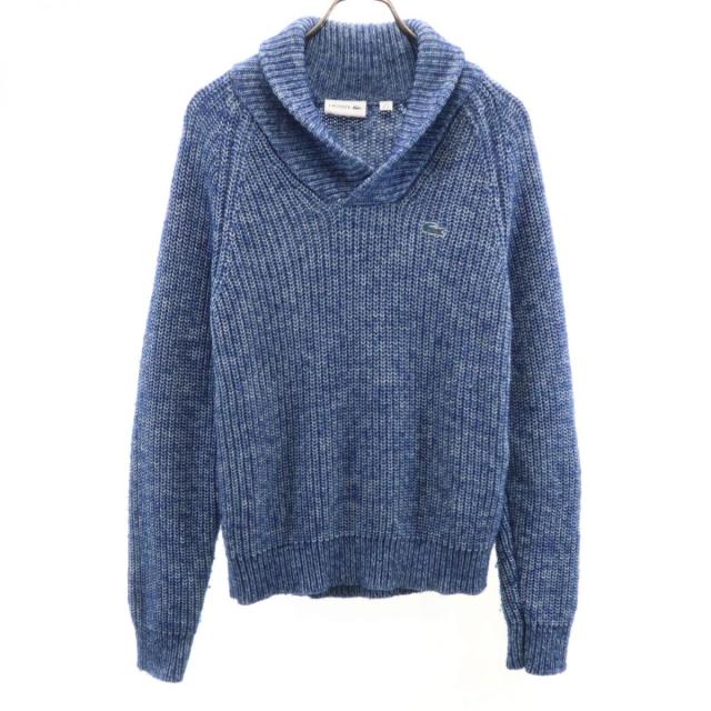ラコステ インディゴ風 ローゲージ 長袖 ショールカラー セーター XS ブルー系 LACOSTE ニット メンズの通販は