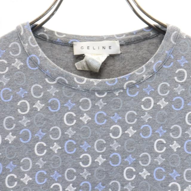 セリーヌ イタリア製 総柄 長袖 シャツ L グレー系 CELINE ロンT