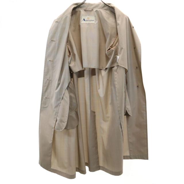 アクアスキュータム チェック柄 ステンカラーコート 9 ブラウン系