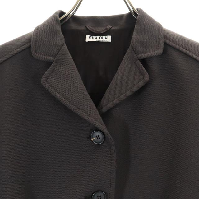 美品✨イタリア製✨ミュウミュウ【40】テーラードジャケット/miu miu ミュウミュウ miu miu イタリア製 サテン ロングテーラード