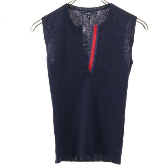 グッチ イタリア製 ウール ベスト S ネイビー GUCCI レディース