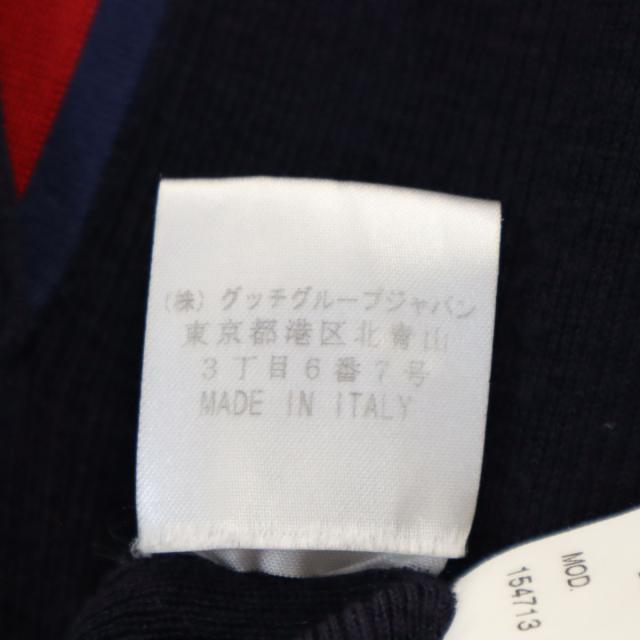 グッチ イタリア製 ウール ベスト S ネイビー GUCCI レディース_7