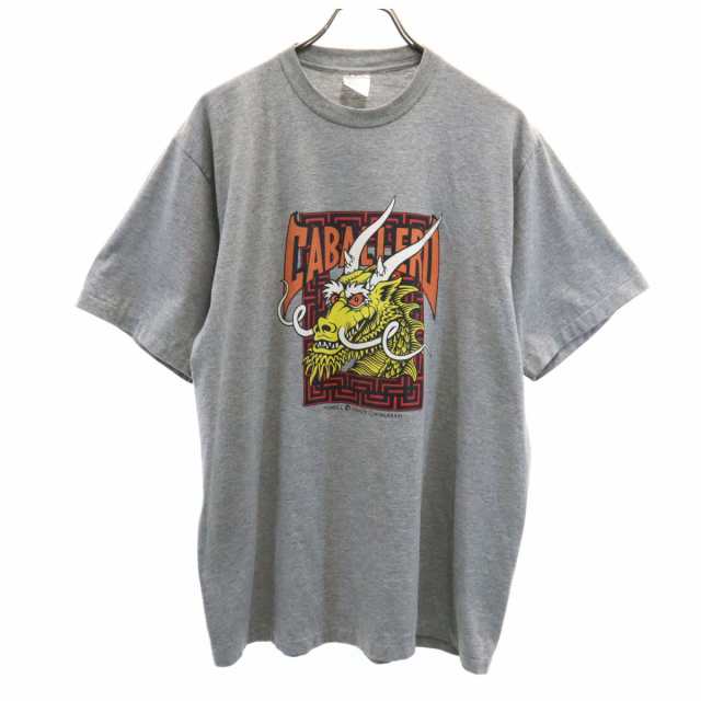 パウエルペラルタ 90s USA製 2枚タグ プリント 半袖 Tシャツ L グレー powellperalta メンズ