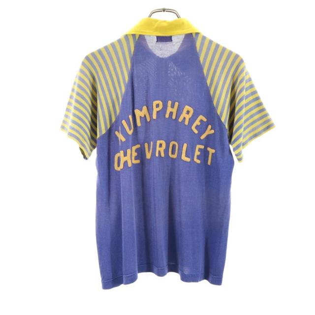 ウィルトン 50s 半袖 ゲームシャツ ポロシャツ M イエロー×ネイビー