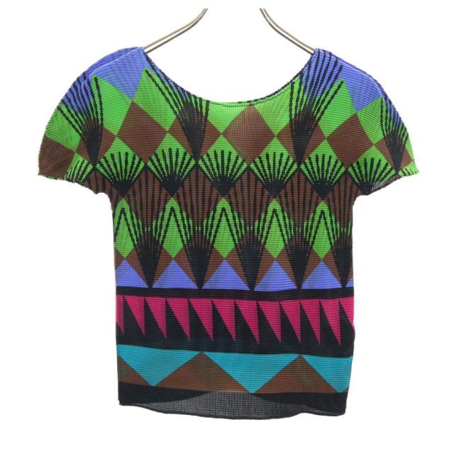 ミーイッセイミヤケ 総柄 半袖 カットソー me ISSEY MIYAKE レディース