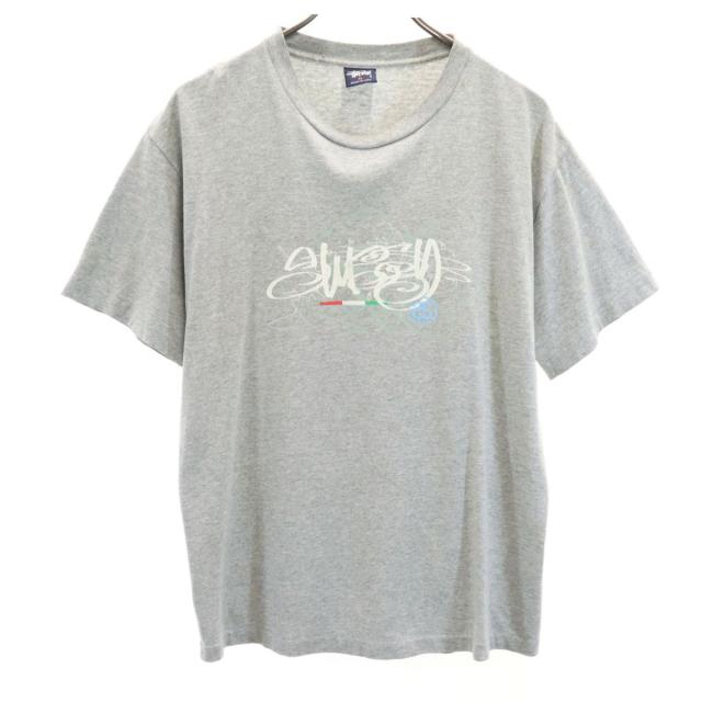 ステューシー 90s USA製 オールド 紺タグ プリント 半袖 Tシャツ M