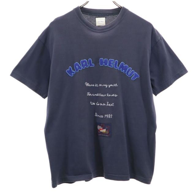 カールヘルム 刺繍 半袖 Tシャツ L ネイビー Karl Helmut メンズの通販 