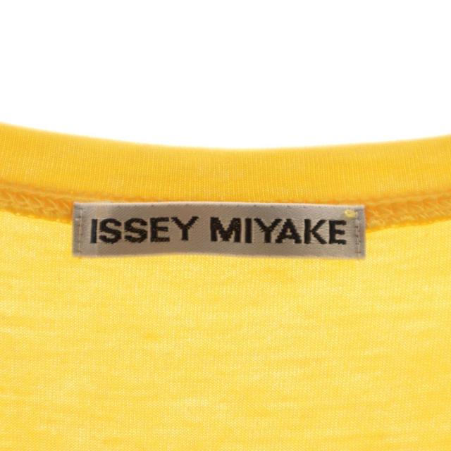 イッセイミヤケ 半袖 ロングワンピース 2 イエロー ISSEY MIYAKE レディース