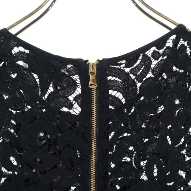 未使用 ミリー USA製 ノースリーブ レース ツイード切替 ワンピース  ブラック MILLY レディース 未使用 ミリー USA製 ノースリーブ レース ツイード切替 ワンピース