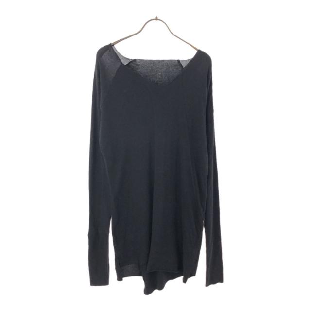 ノーアイディーブラック 長袖 デザイン コットン ニット 2 ブラック NO ID. BLACK カットソー メンズの通販は