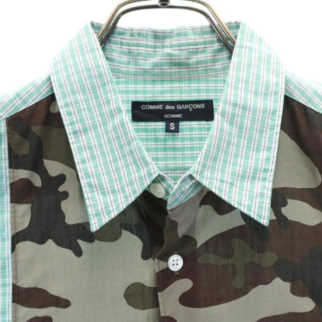 コムデギャルソンオム 2011年 日本製 長袖 カモフラ柄切替 チェック