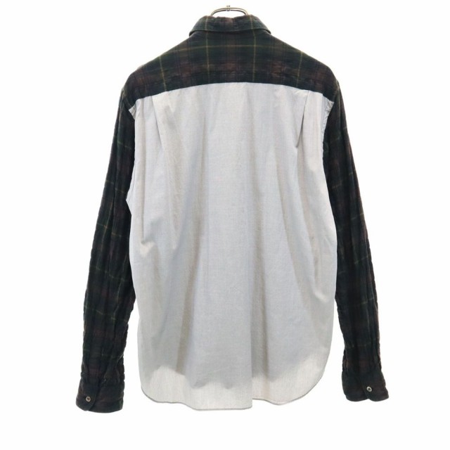 コムデギャルソンオム 2011年 日本製 長袖 シワ加工 チェックシャツ M ブラウン 他 COMME des GARCONS HOMME メンズの通販は
